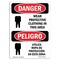 Signmission OSHA Sign, Wear Protective Clothing Bilingual, 24in X 18in Aluminum, 18" W, 24" H, Bilingual Spanish OS-DS-A-1824-VS-1613 - alternate 1